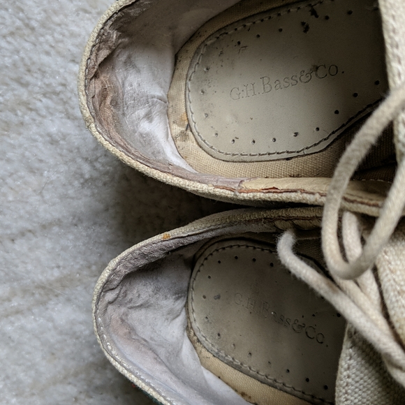 GH Bass & Co beige textile upper oxford shoes size 8.5 - Picture 13 of 15